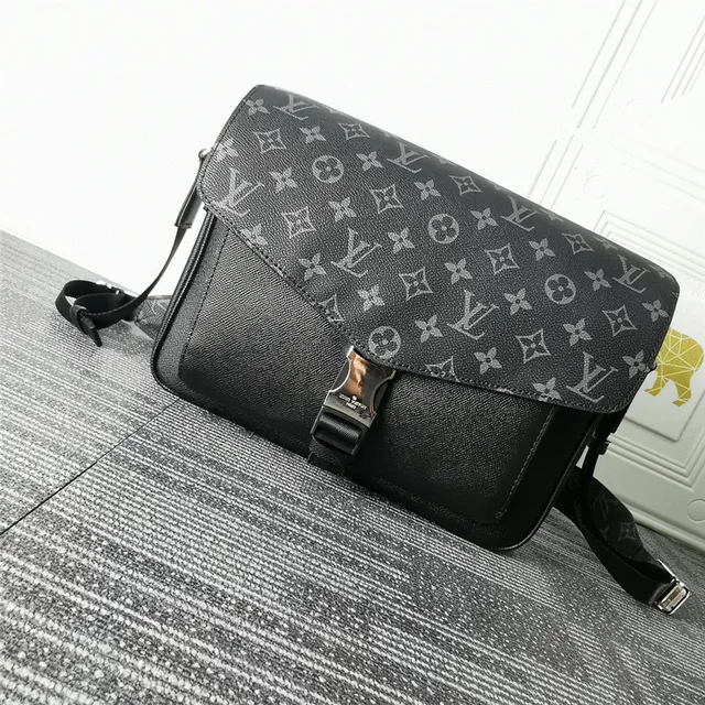 Louis Vuitton Monogram Print Black Crossbody Bag 9