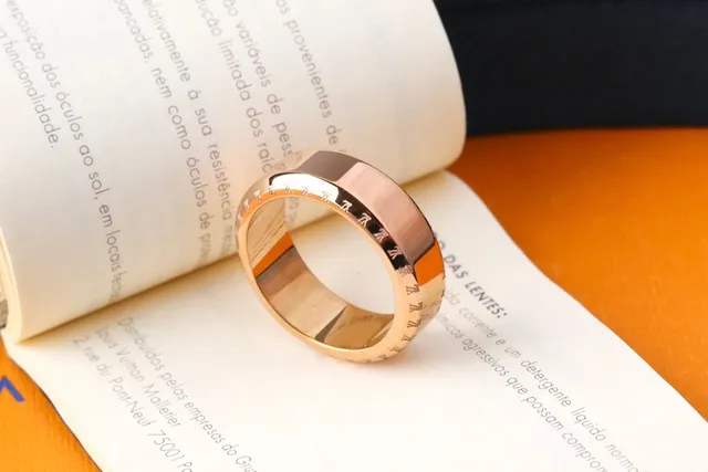 Louis Vuitton Monogram Ring Gold Silver Polished Metal Ring 5