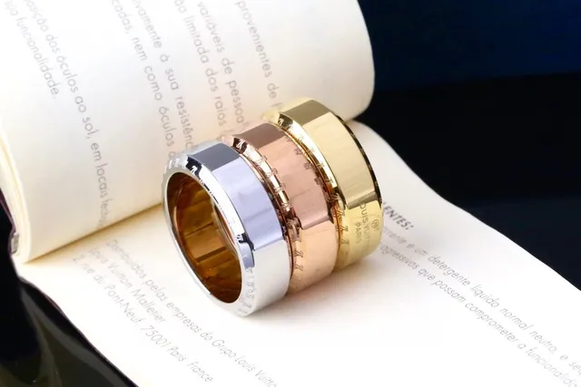Louis Vuitton Monogram Ring Gold Silver Polished Metal Ring 7
