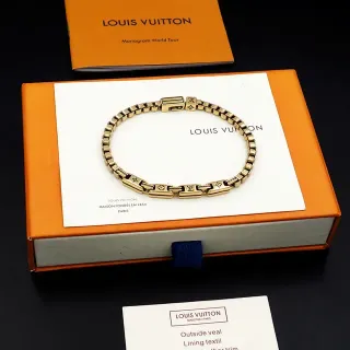 Louis Vuitton Monogram World Tour Gold-Tone Link Bracelet