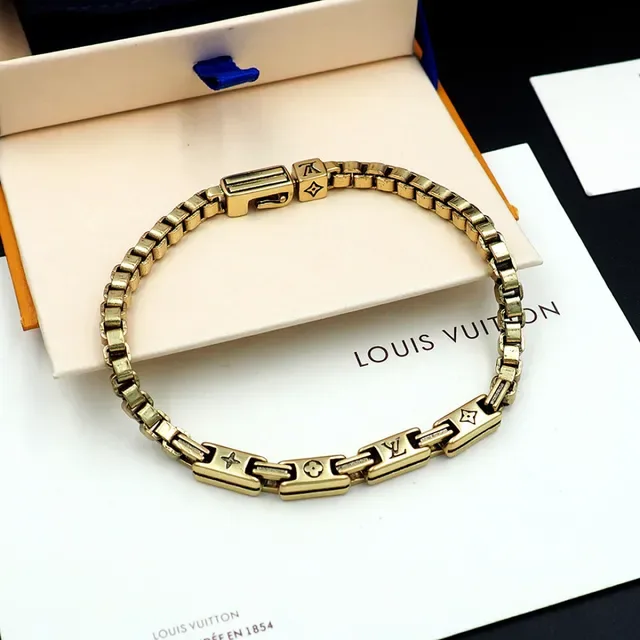 Louis Vuitton Monogram World Tour Gold-Tone Link Bracelet 4