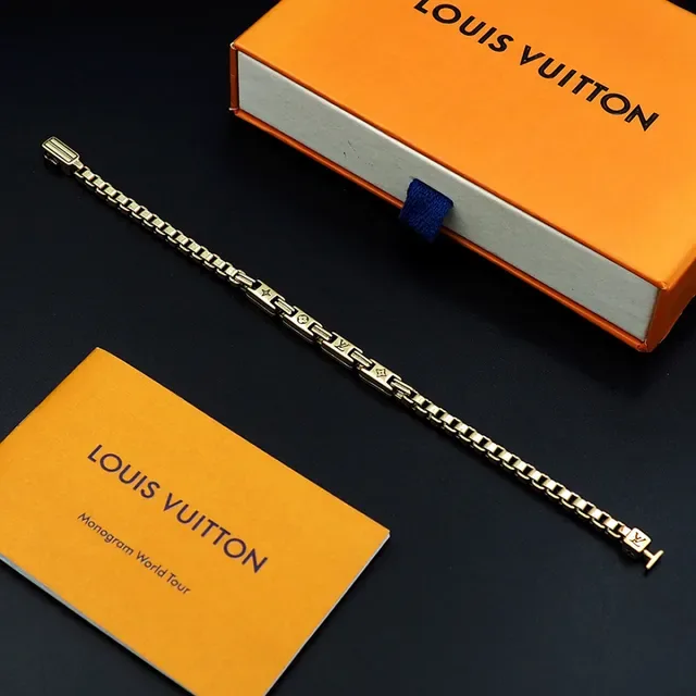 Louis Vuitton Monogram World Tour Gold-Tone Link Bracelet 5