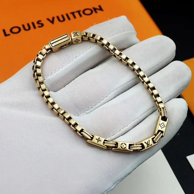 Louis Vuitton Monogram World Tour Gold-Tone Link Bracelet 6