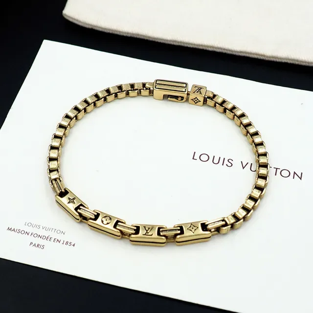 Louis Vuitton Monogram World Tour Gold-Tone Link Bracelet 8