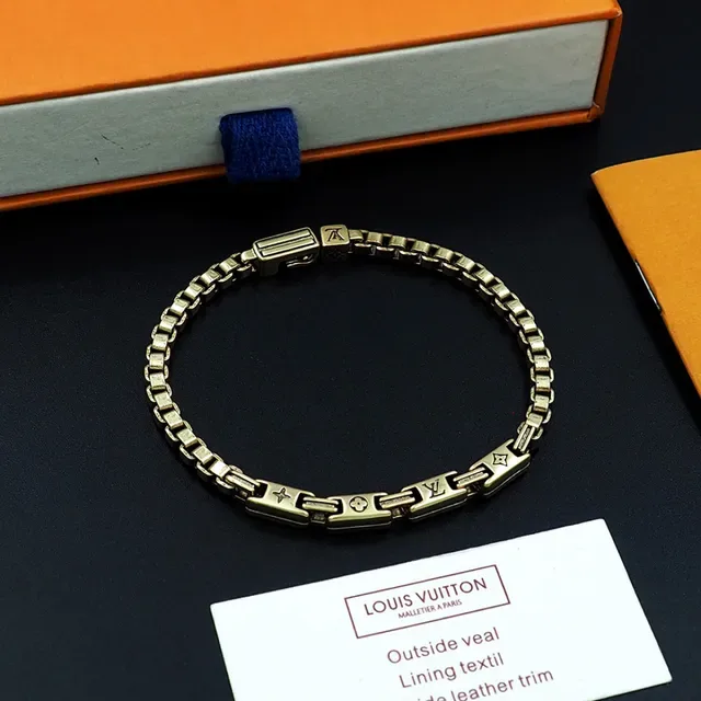 Louis Vuitton Monogram World Tour Gold-Tone Link Bracelet 9