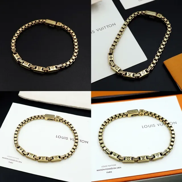 Louis Vuitton Monogram World Tour Gold-Tone Link Bracelet 10
