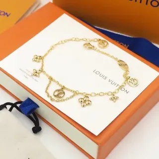 Louis Vuitton Multi-Charm Gold-Tone Monogram Flower Bracelet