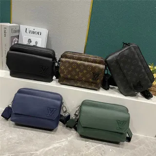 Louis Vuitton Multi Pochette Accessoires Black Brown Rectangular Flap-Top Embossed Monogram Or Logo Messenger Bag