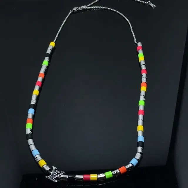 Louis Vuitton Multicolor Beaded Chain Necklace 3