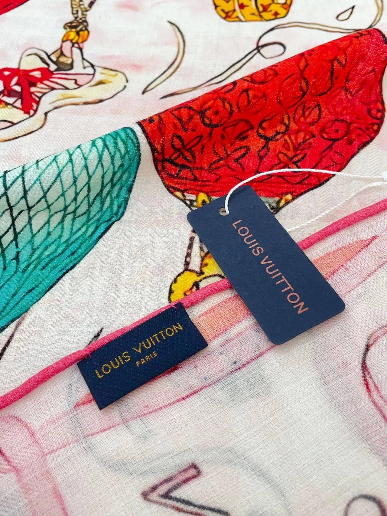 Louis Vuitton Multicolor Illustrative Print Silk Scarf 1