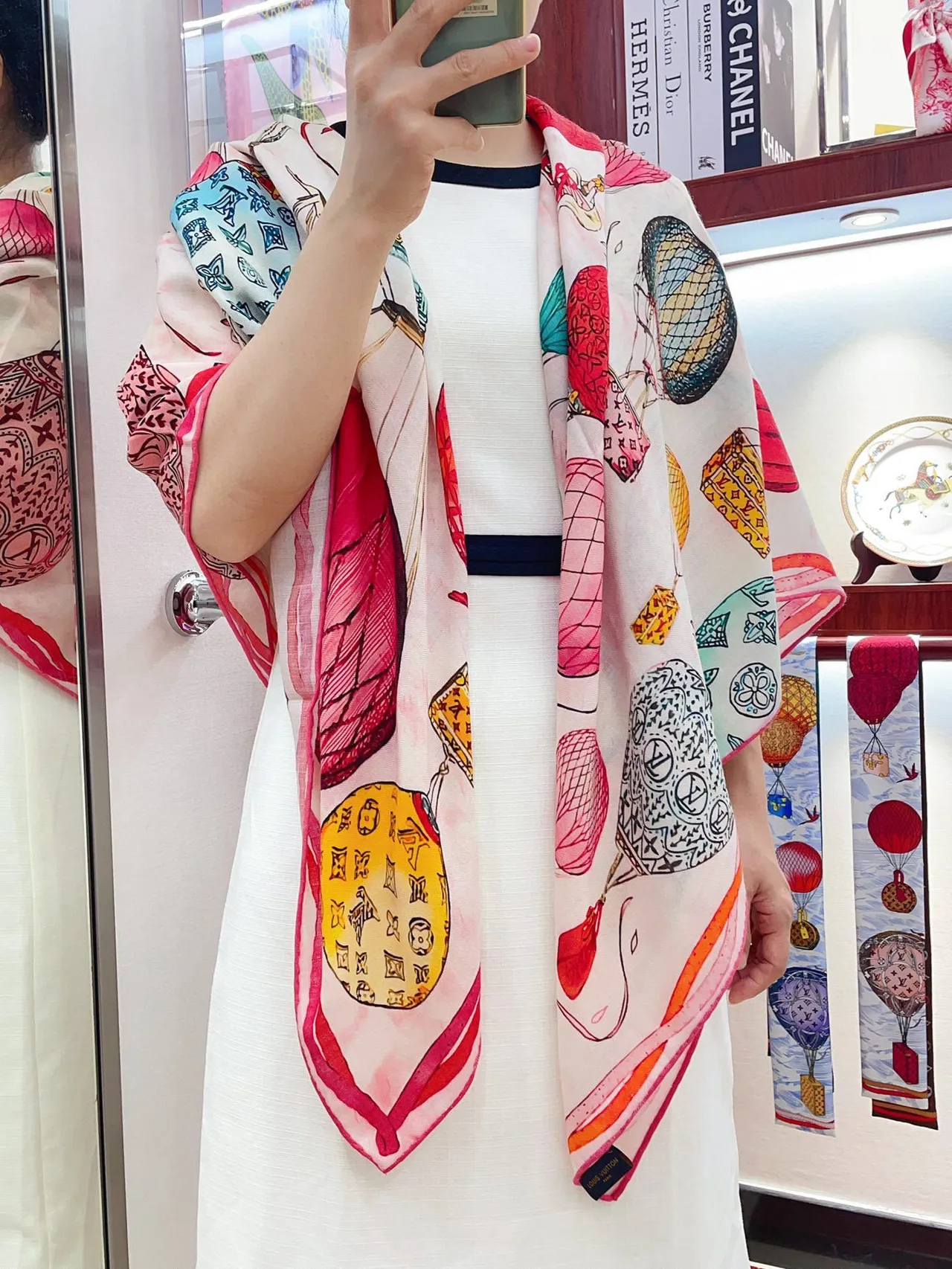 Louis Vuitton Multicolor Illustrative Print Silk Scarf 2