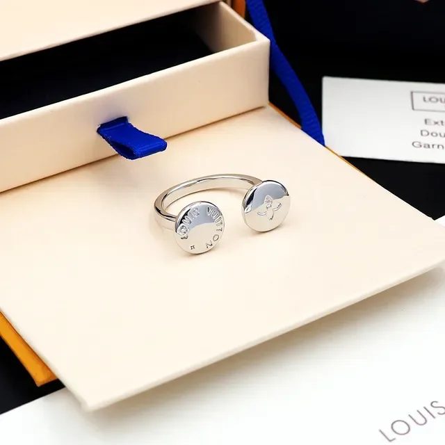 Louis Vuitton On the Go Engraved Dual-Disc Open-Band Ring 10