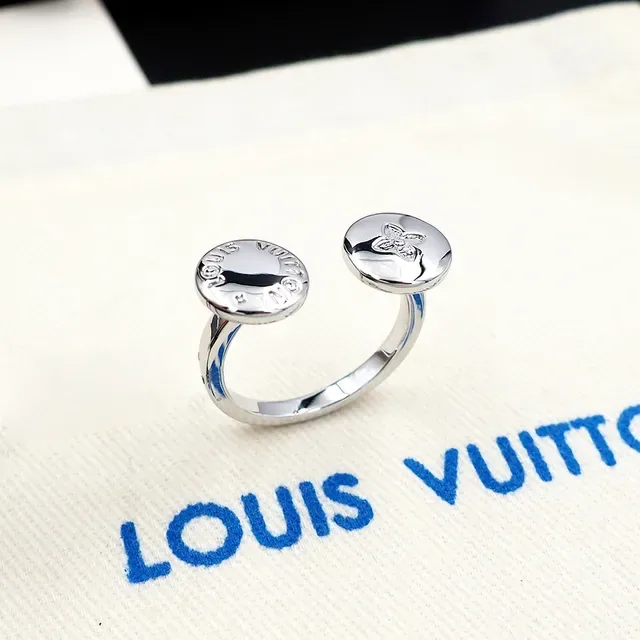 Louis Vuitton On the Go Engraved Dual-Disc Open-Band Ring 11