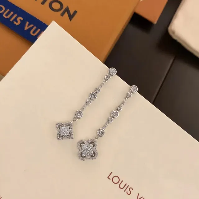 Louis Vuitton Pavé Floral Drop Earrings 2