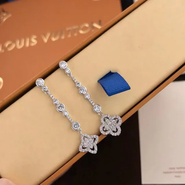 Louis Vuitton Pavé Floral Drop Earrings 3