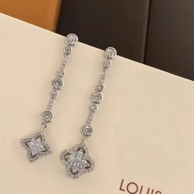 Louis Vuitton Pavé Floral Drop Earrings 4
