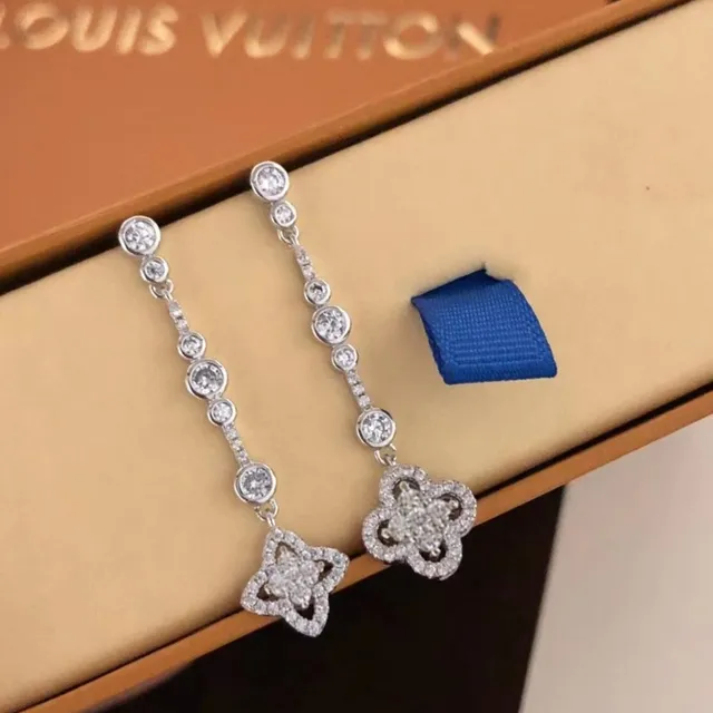 Louis Vuitton Pavé Floral Drop Earrings 6