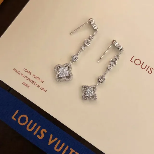 Louis Vuitton Pavé Floral Drop Earrings 8