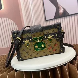 Louis Vuitton Petite Malle Monogram Canvas Green Hardware Graffiti Tote Bag