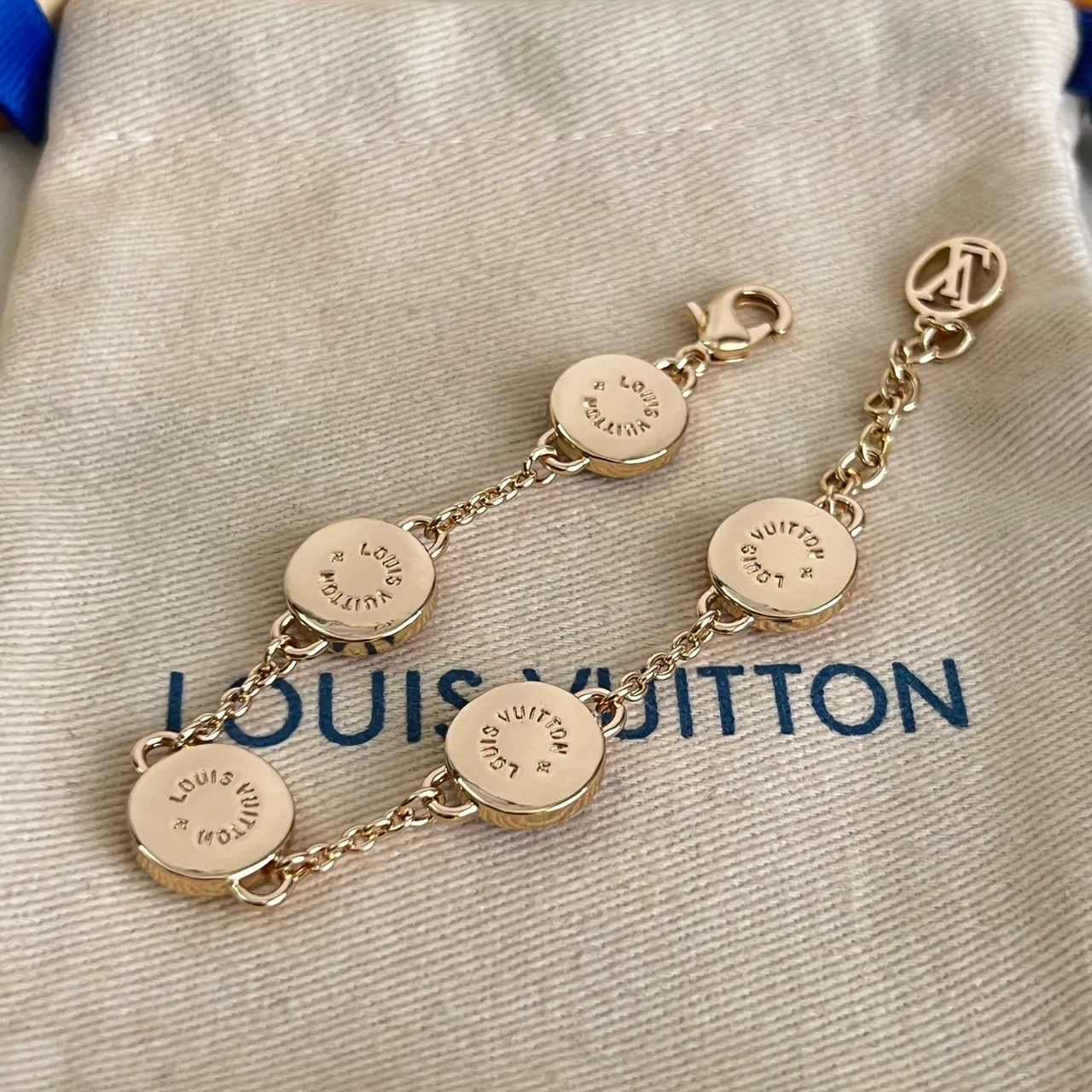 Louis Vuitton Pink Gold Chain Multi-Charm Bracelet 2