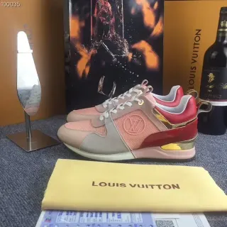 Louis Vuitton Zapatillas Lifestyle Rosa Rojo Multi-Panel Color-Blocked Monogrammed Lateral