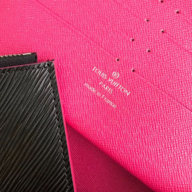 Louis Vuitton Pochette Accessoires Black Pink Structure Flap Epi Texture Cuir Envelope Clutch 4