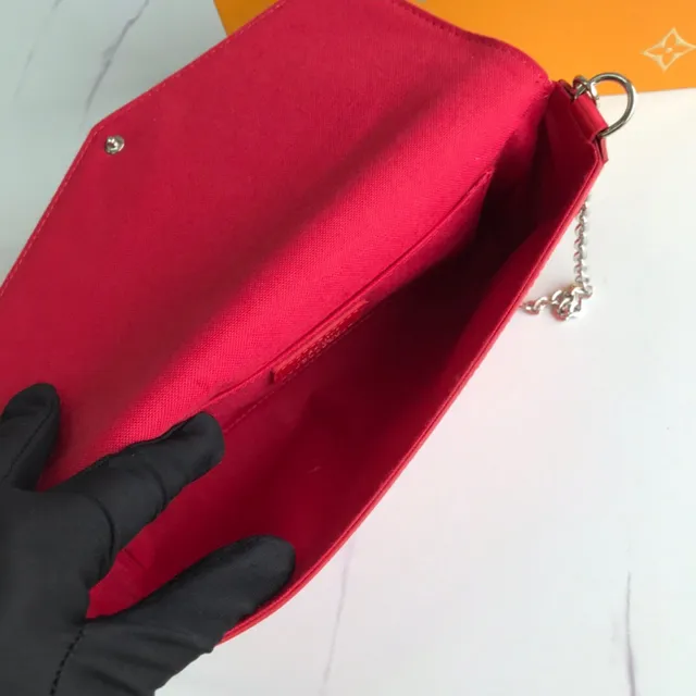 Louis Vuitton Pochette Accessoires Black Pink Structure Flap Epi Texture Cuir Envelope Clutch 12