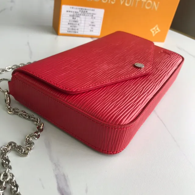 Louis Vuitton Pochette Accessoires Black Pink Structure Flap Epi Texture Cuir Envelope Clutch 15