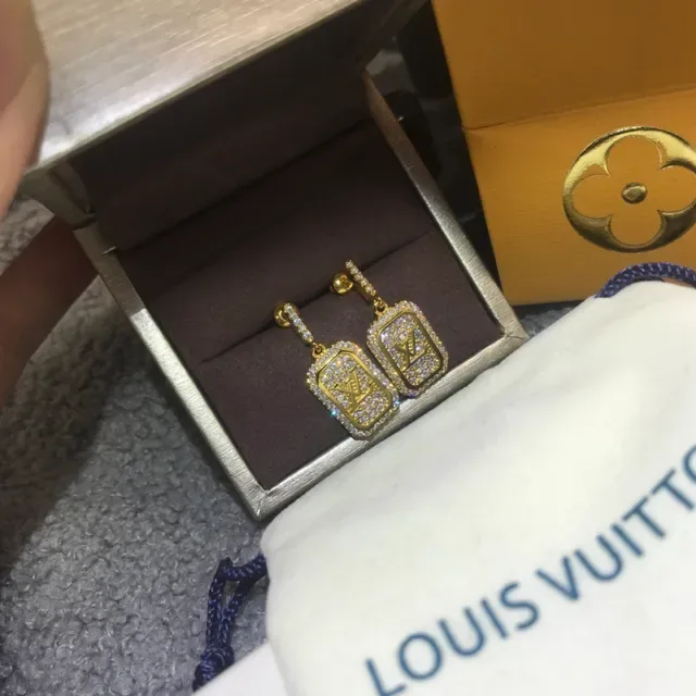 Louis Vuitton Rectangular Monogram Pavé Crystal Earrings 2