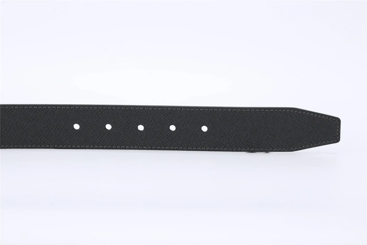 Louis Vuitton Reversible Buckle Black Textured Leather Belt 7