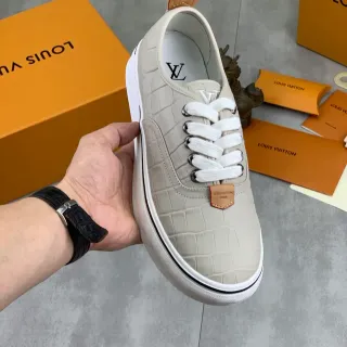 Louis Vuitton Run Away Beige Croc-Embossed Zapatillas Lifestyle