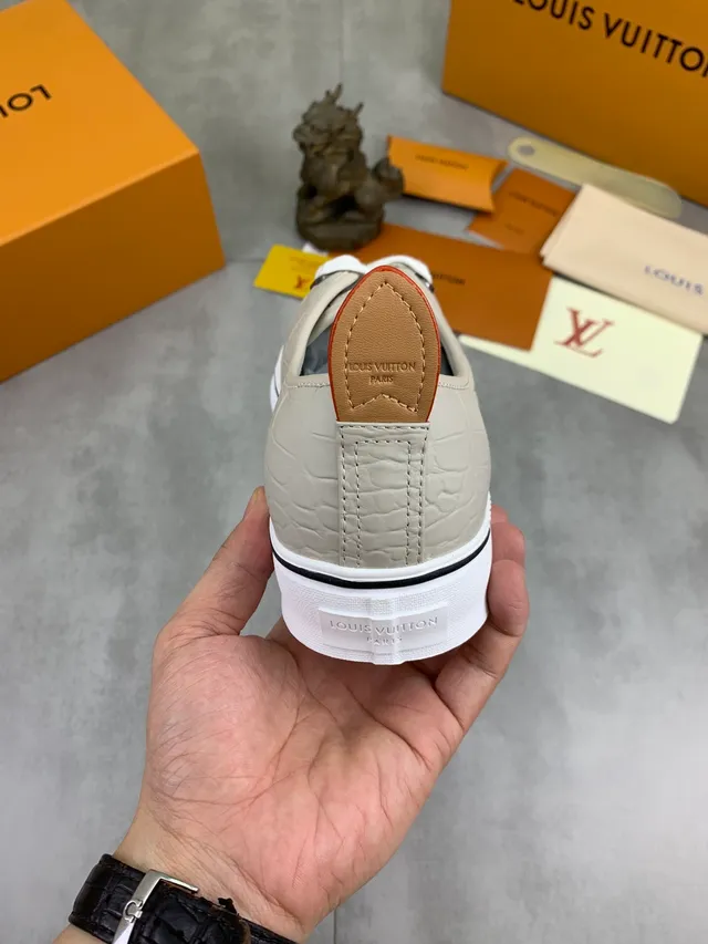 Louis Vuitton Run Away Beige Croc-Embossed Lifestyle Sneakers 3
