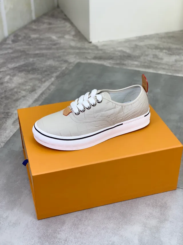 Louis Vuitton Run Away Beige Croc-Embossed Lifestyle Sneakers 4