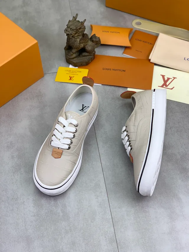 Louis Vuitton Run Away Beige Croc-Embossed Lifestyle Sneakers 5