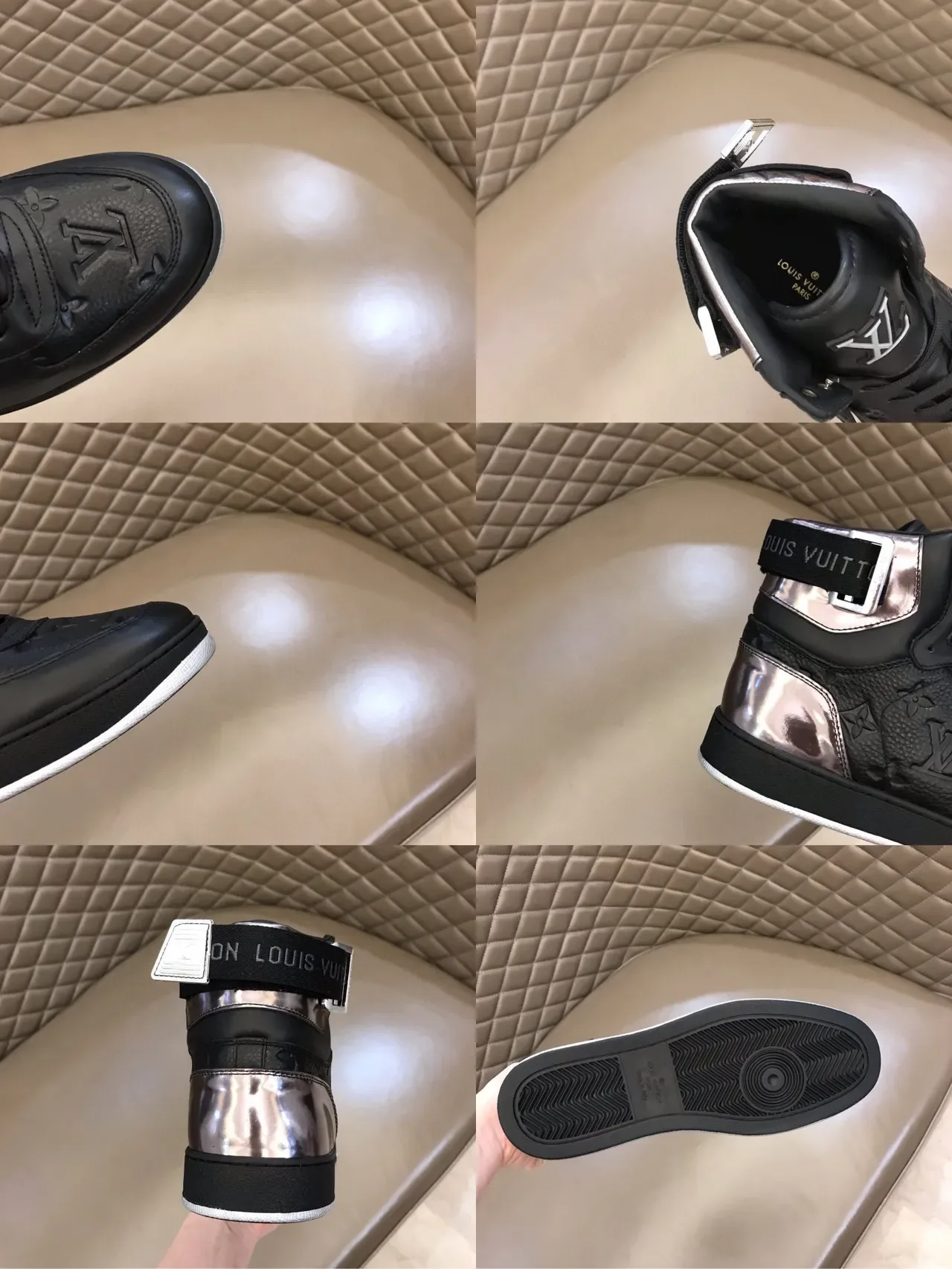Louis Vuitton Run Away Black and Silver Metallic Lifestyle Sneakers 2