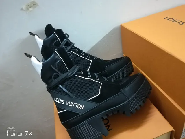 Louis Vuitton Run Away Black Mesh-Suede Ankle Boots 2
