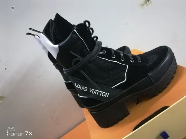 Louis Vuitton Run Away Black Mesh-Suede Ankle Boots 4