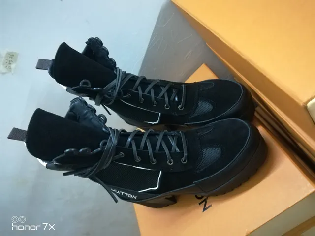 Louis Vuitton Run Away Black Mesh-Suede Ankle Boots 7
