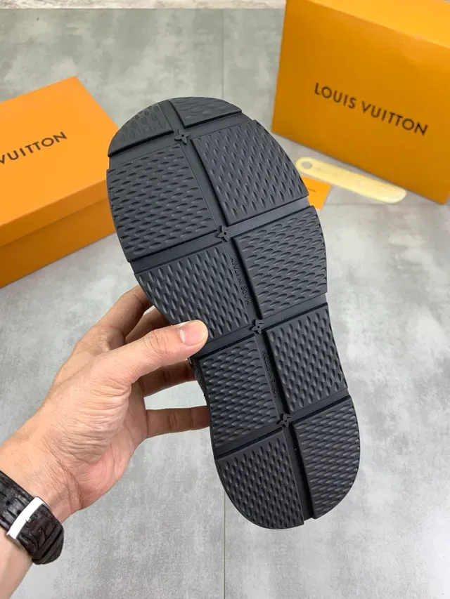 Louis Vuitton Run Away Black Perforated Leather Lifestyle Sneakers 2