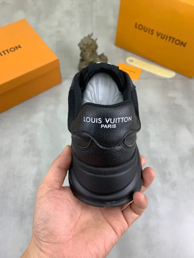 Louis Vuitton Run Away Black Perforated Leather Lifestyle Sneakers 3
