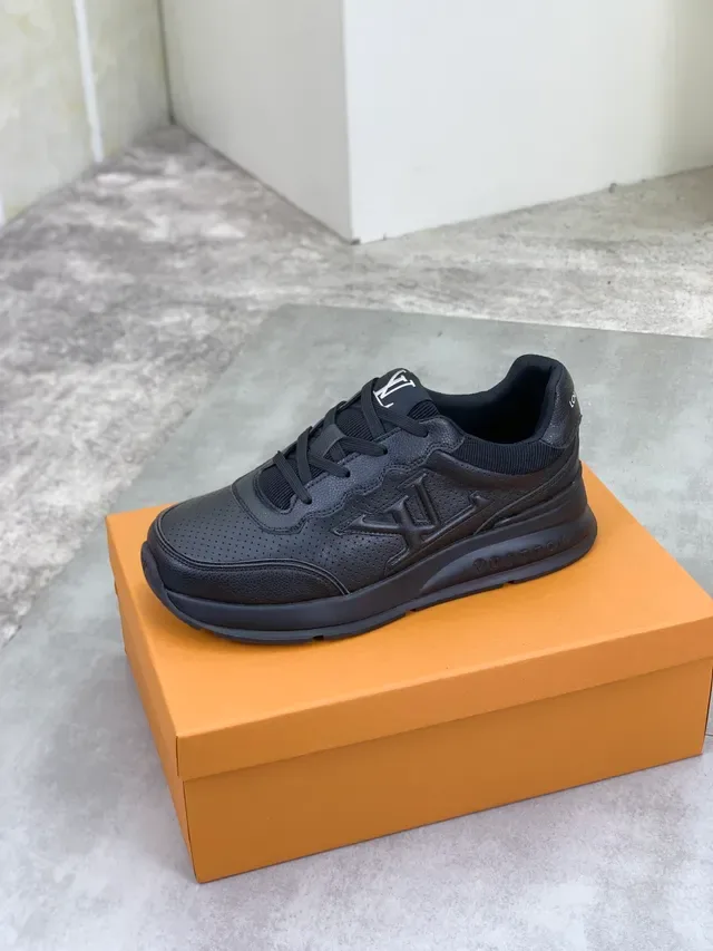 Louis Vuitton Run Away Black Perforated Leather Lifestyle Sneakers 4