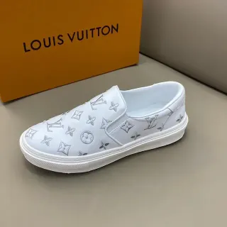 Louis Vuitton Run Away Monogrammed Leather Slip-On Lifestyle Sneakers
