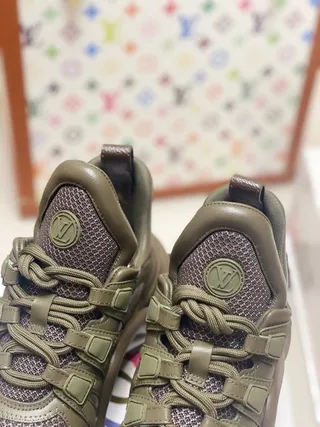 Louis Vuitton Run Away Olive Green Chunky Sneakers 7