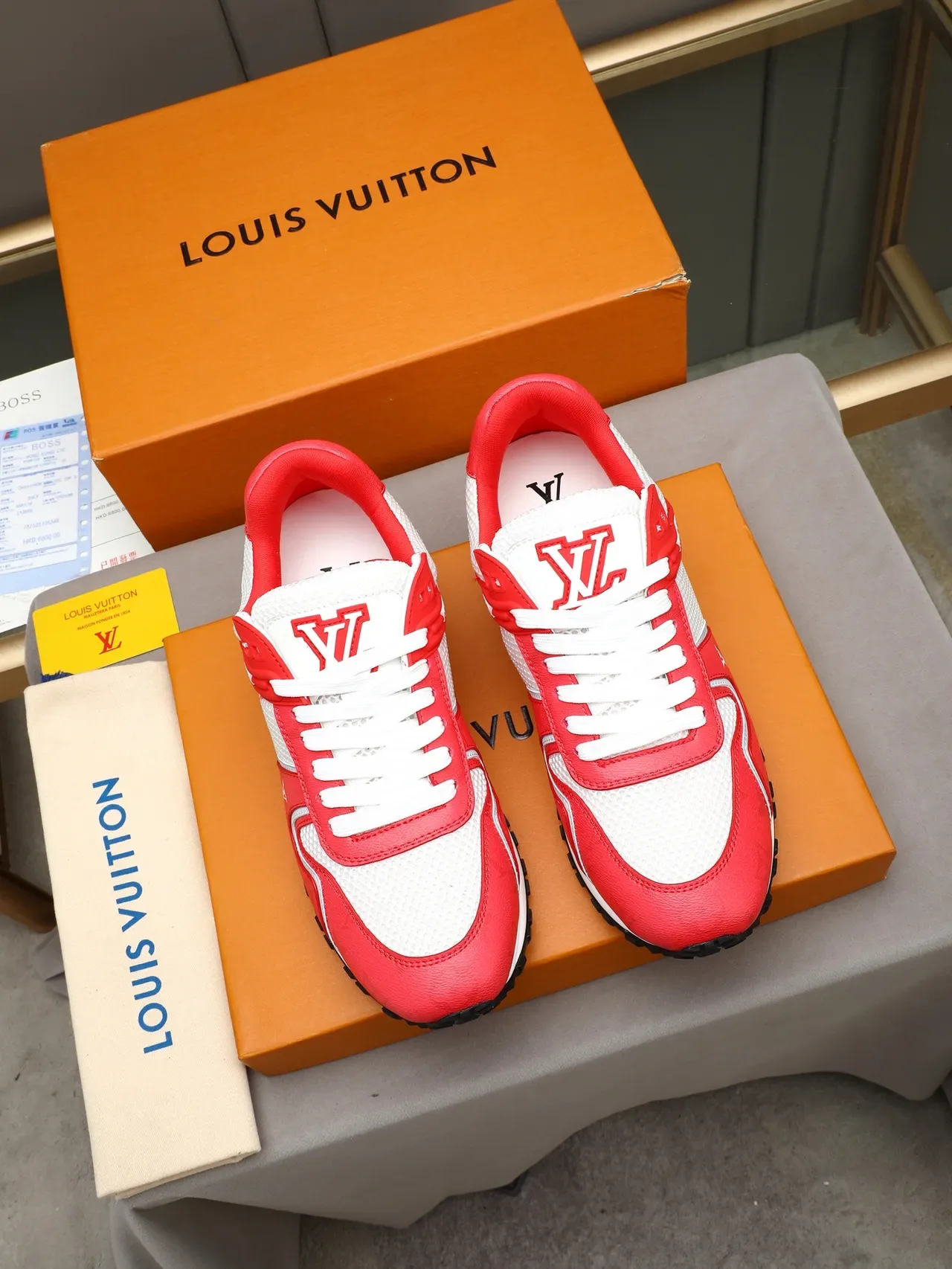 Louis Vuitton Run Away Red and White Lifestyle Sneakers 2