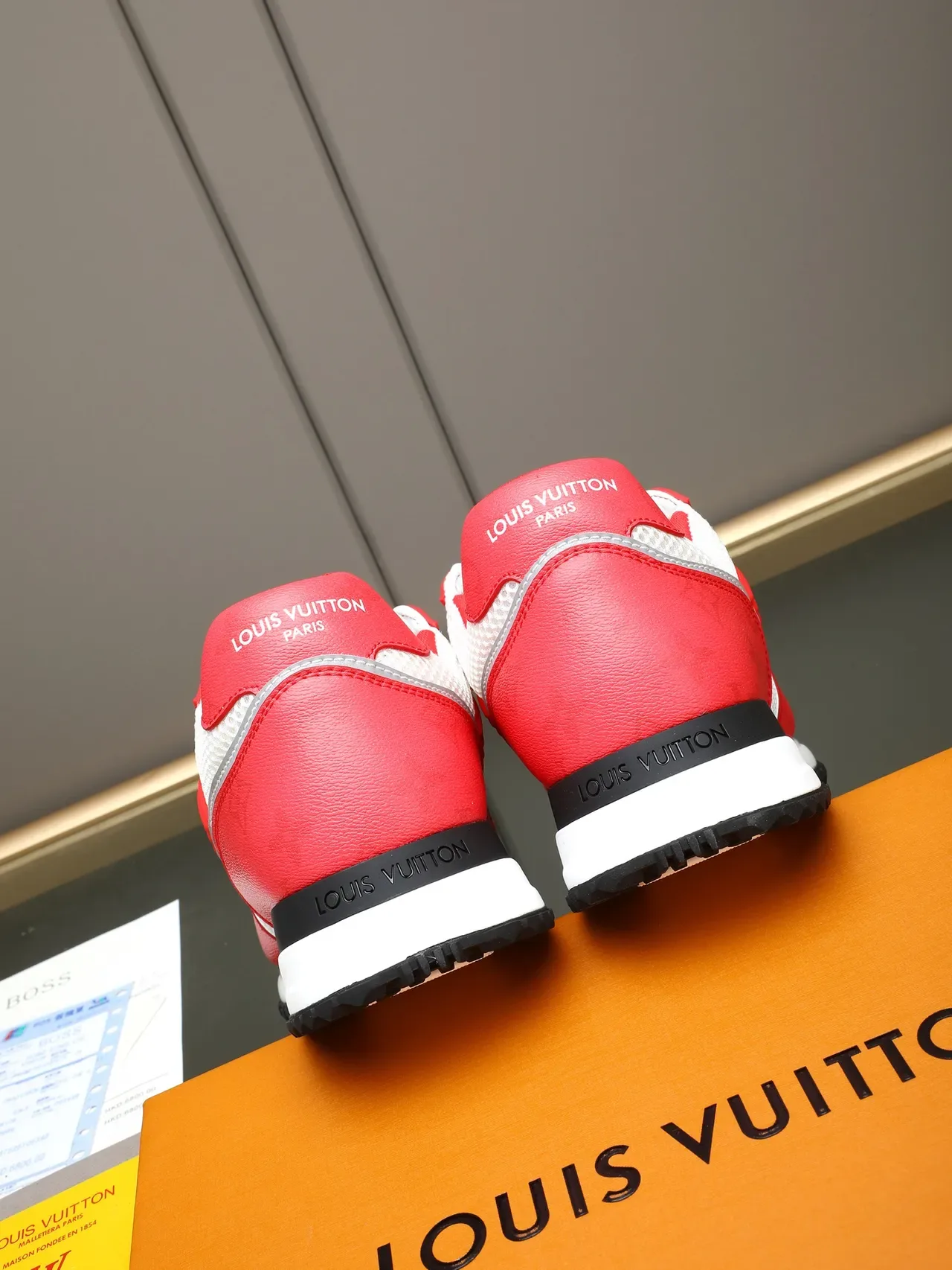 Louis Vuitton Run Away Red and White Lifestyle Sneakers 3