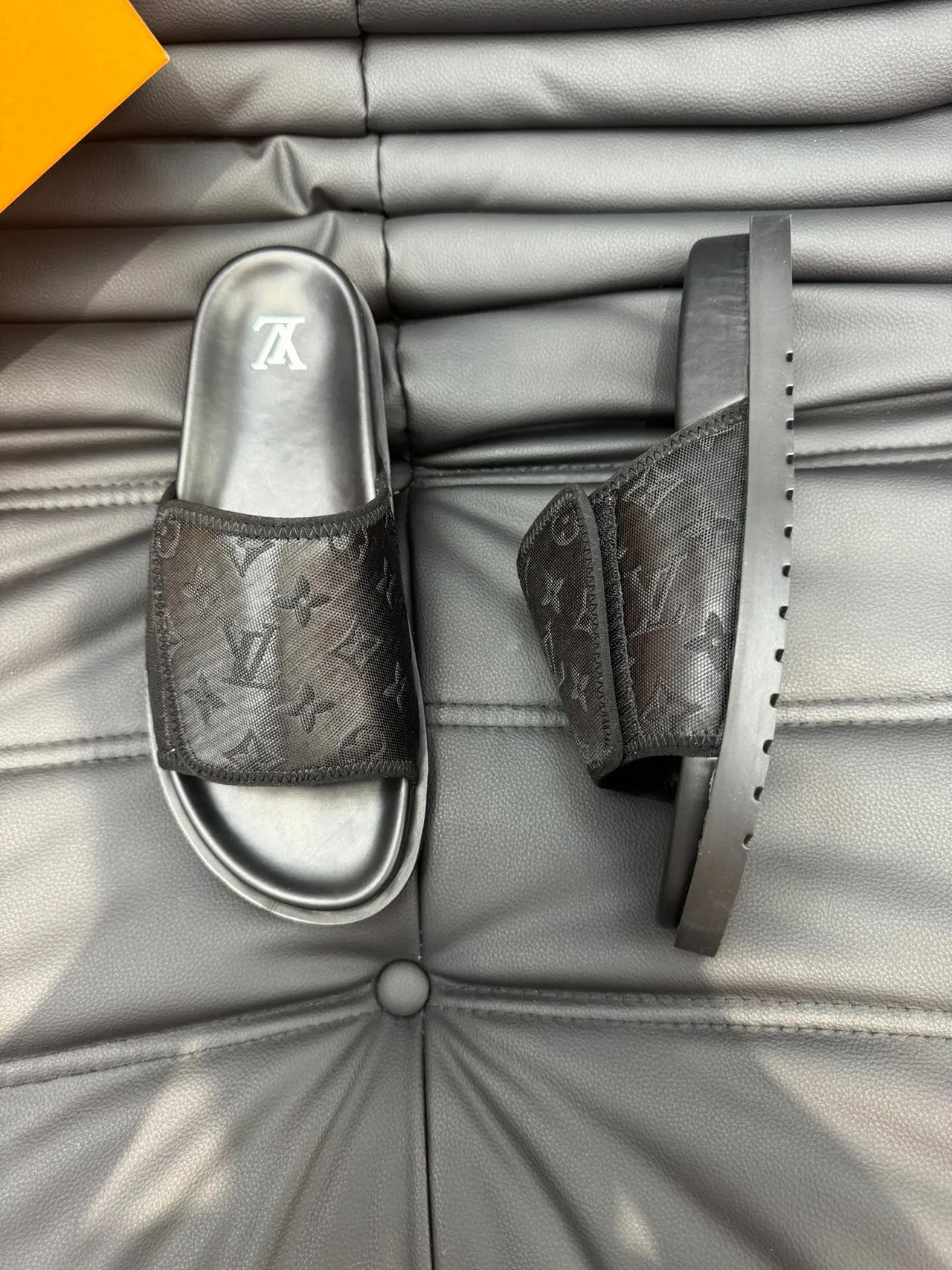 Louis Vuitton Run Away Slide Black Monogram Mesh Slipper 3