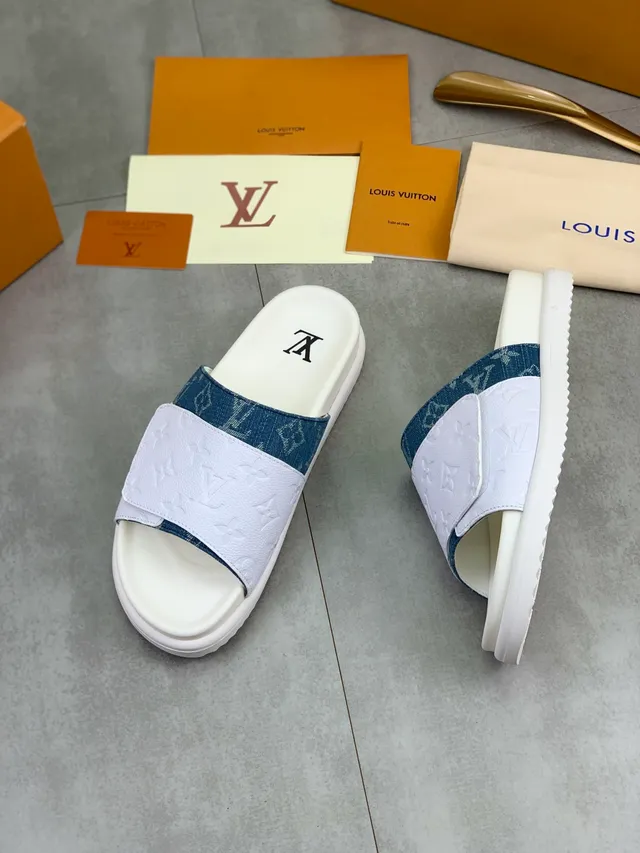 Louis Vuitton Run Away Slide Monogram Strap Platform Slippers 7
