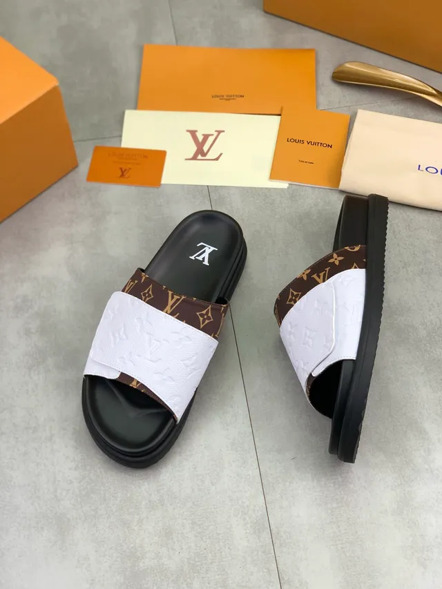 Louis Vuitton Run Away Slide Monogram Strap Platform Slippers 8