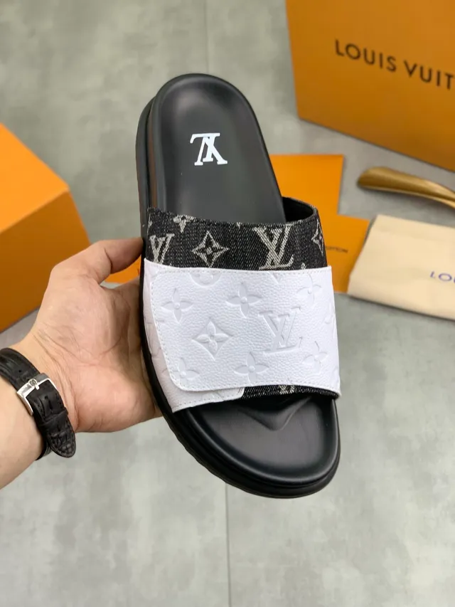 Louis Vuitton Run Away Slide Monogram Strap Platform Slippers 10
