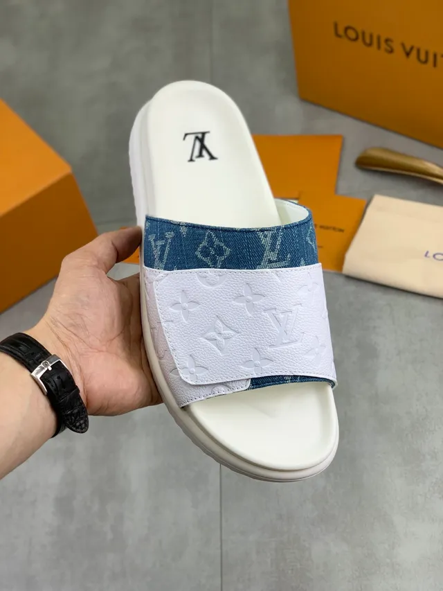 Louis Vuitton Run Away Slide Monogram Strap Platform Slippers 11